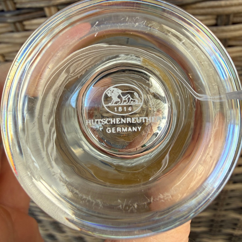 Vintage Leonard Hutschenreuther Germany Crystal Bud Vase Gold Leaf Etched 2.75" - Picture 5 of 7
